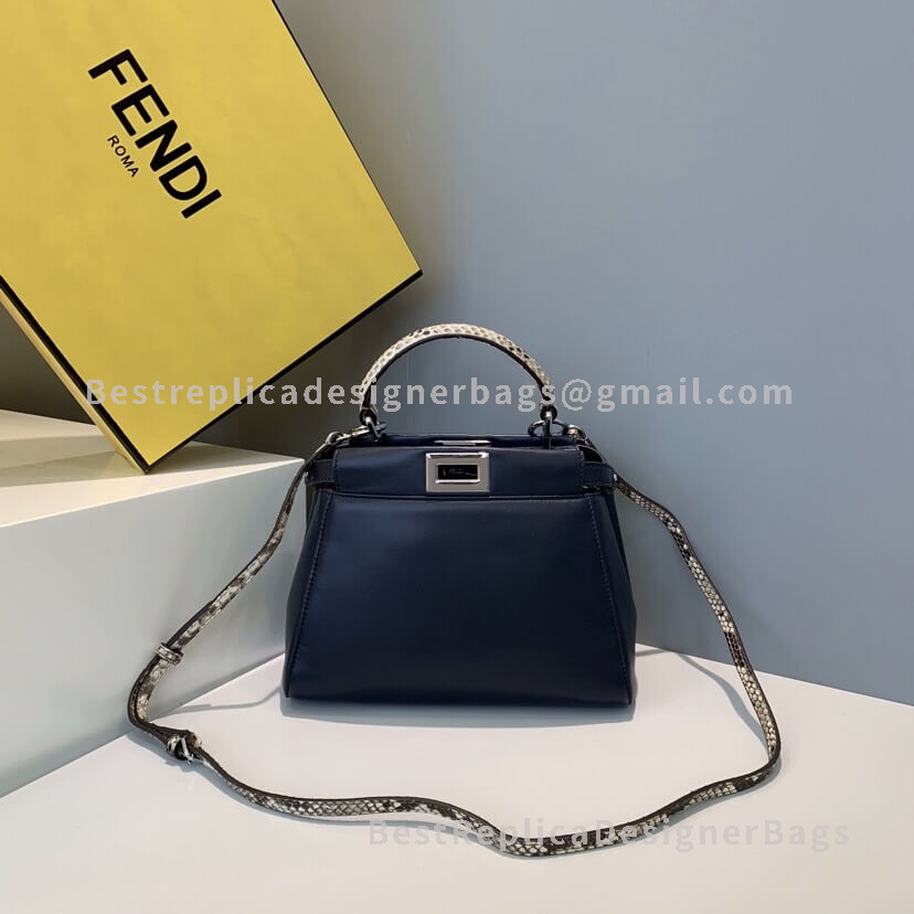 Fendi Peekaboo Iconic Mini Black Leather Bag 3108S